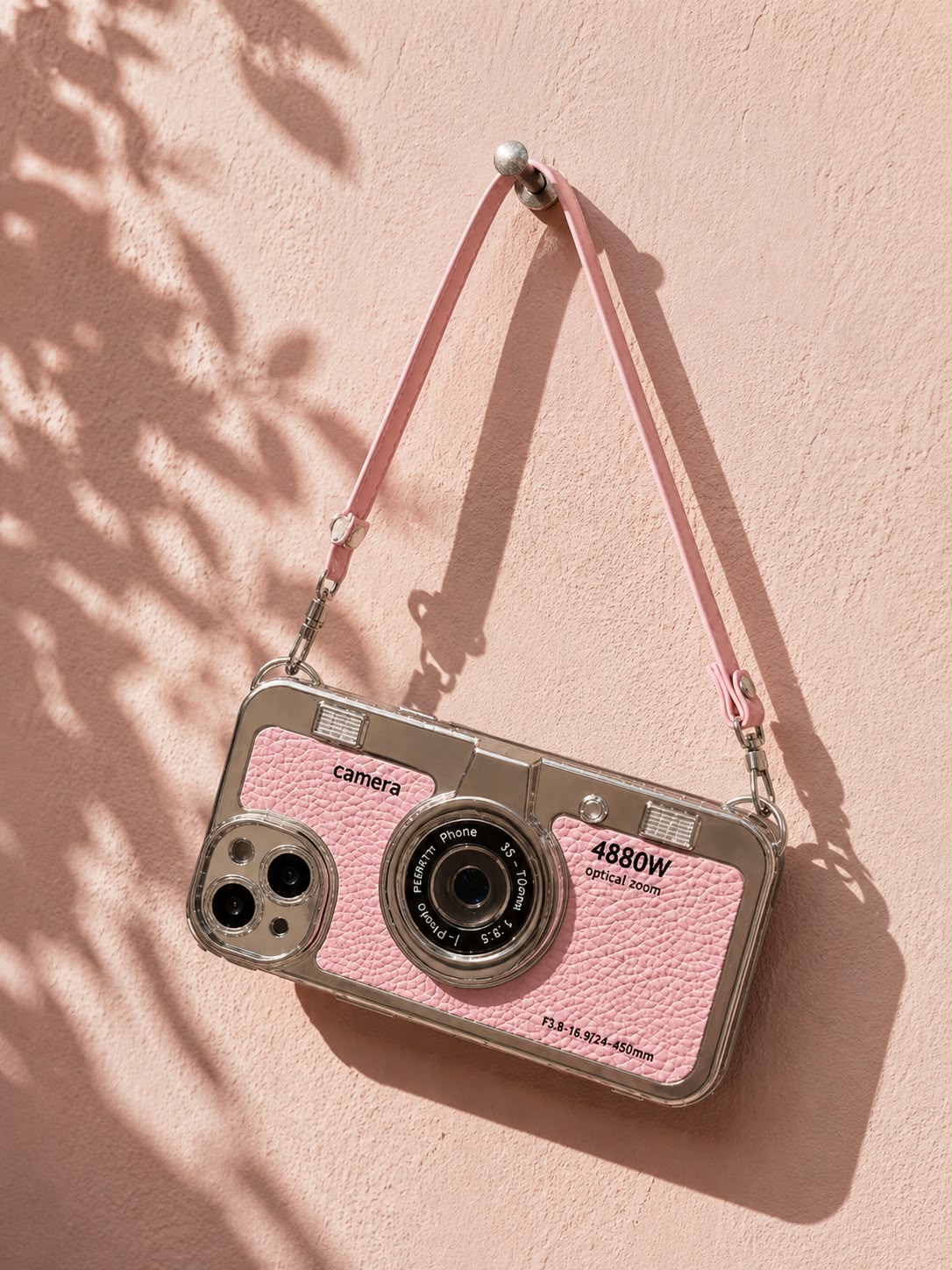Blush Retro Camera Wristlet Case